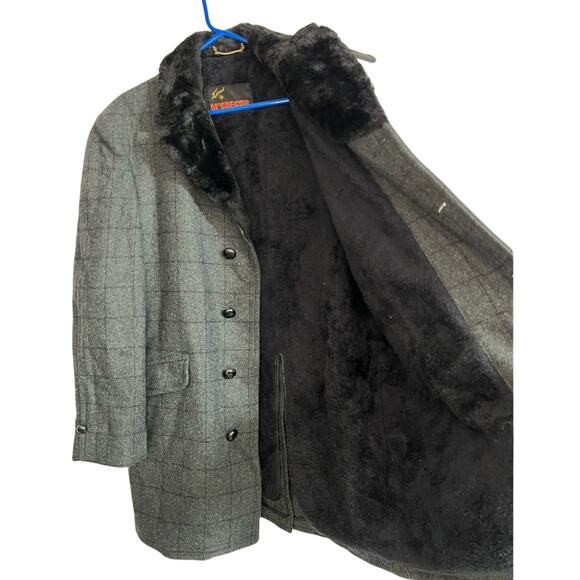 Vintage McGregor Men's Grey Wool Faux Fur Lined Coat Size 40 - Picture 5 of 7